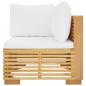 Preview: Garten-Ecksofa mit Creme Kissen Massivholz Teak