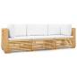 Preview: 3-tlg. Garten-Lounge-Set mit Kissen Massivholz Teak