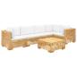 Preview: 6-tlg. Garten-Lounge-Set mit Kissen Massivholz Teak