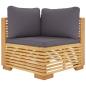 Preview: 9-tlg. Garten-Lounge-Set mit Kissen Massivholz Teak