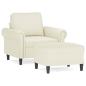 Preview: Sessel mit Hocker Creme 60 cm Samt