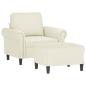 Preview: Sessel mit Hocker Creme 60 cm Samt