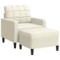 Preview: ARDEBO.de - Sessel mit Hocker Creme 60 cm Samt