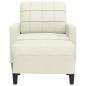 Preview: Sessel mit Hocker Creme 60 cm Samt