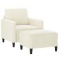 Preview: Sessel mit Hocker Creme 60 cm Samt