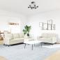 Preview: 3-tlg. Sofagarnitur mit Kissen und Nackenrollen Creme Samt