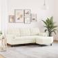 Preview: ARDEBO.de - 3-Sitzer-Sofa mit Hocker Creme 180 cm Samt