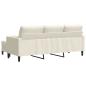 Preview: 3-Sitzer-Sofa mit Hocker Creme 180 cm Samt