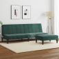 Preview: ARDEBO.de - Schlafsofa 2-Sitzer mit Fußhocker Dunkelgrün Samt