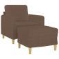 Preview: Sessel mit Hocker Braun 60 cm Stoff