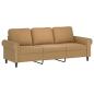 Preview: 3-Sitzer-Sofa mit Hocker Braun 180 cm Samt
