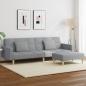 Preview: ARDEBO.de - Schlafsofa 2-Sitzer mit Fußhocker Hellgrau Stoff