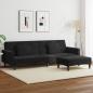 Preview: ARDEBO.de - Schlafsofa 2-Sitzer mit Fußhocker Schwarz Samt