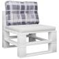 Preview: Palettenkissen Grau Karomuster 60x40x12 cm Stoff