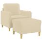 Preview: Sessel mit Hocker Creme 60 cm Stoff