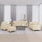 Preview: ARDEBO.de - 4-tlg. Sofagarnitur mit Kissen Creme Stoff