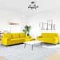 Preview: 3-tlg. Sofagarnitur mit Kissen und Nackenrollen Gelb Samt