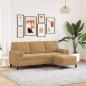 Preview: ARDEBO.de - 3-Sitzer-Sofa mit Hocker Braun 180 cm Samt