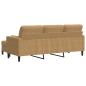Preview: 3-Sitzer-Sofa mit Hocker Braun 180 cm Samt