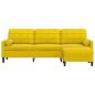 Preview: Sofa 3-Sitzer mit Hocker Gelb 210 cm Samt