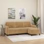 Preview: ARDEBO.de - 3-Sitzer-Sofa mit Hocker Braun 180 cm Samt