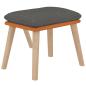 Preview: Relaxsessel mit Hocker Dunkelgrau Kunstleder & Stoff