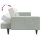 Preview: Schlafsofa 2-Sitzer mit Fußhocker Hellgrau Samt