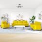 Preview: 4-tlg. Sofagarnitur mit Kissen Gelb Samt