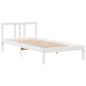 Preview: Massivholzbett mit Regal ohne Matratze Weiß 90x200 cm Kiefer