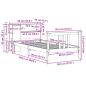 Preview: Massivholzbett mit Regal ohne Matratze Weiß 90x200 cm Kiefer