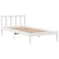 Preview: Massivholzbett mit Regal ohne Matratze Weiß 90x200 cm Kiefer