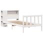 Preview: Massivholzbett mit Regal ohne Matratze Weiß 100x200 cm Kiefer