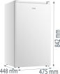 Preview: Gorenje RB39EPW4 Standkühlschrank mit Gefrierfach, 47,5 cm breit, 82 L, LED Innenbeleuchtung, weiß