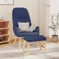 Preview: ARDEBO.de - Relaxsessel mit Hocker Blau Stoff