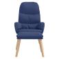 Preview: Relaxsessel mit Hocker Blau Stoff