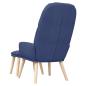 Preview: Relaxsessel mit Hocker Blau Stoff