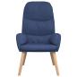 Preview: Relaxsessel mit Hocker Blau Stoff