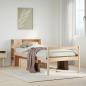 Preview: ARDEBO.de - Massivholzbett mit Regal ohne Matratze 100x200 cm Kiefer