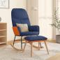 Preview: ARDEBO.de - Schaukelsessel mit Hocker Blau Stoff