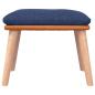Preview: Schaukelsessel mit Hocker Blau Stoff
