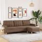 Preview: ARDEBO.de - 3-Sitzer-Sofa mit Hocker Braun 210 cm Stoff