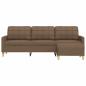 Preview: 3-Sitzer-Sofa mit Hocker Braun 210 cm Stoff