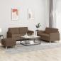 Preview: ARDEBO.de - 3-tlg. Sofagarnitur mit Kissen Braun Stoff