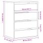 Preview: Kommode Braun Eichen-Optik 60x41x76 cm Holzwerkstoff