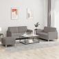 Preview: ARDEBO.de - 3-tlg. Sofagarnitur mit Kissen Taupe Stoff