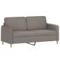 Preview: 3-tlg. Sofagarnitur mit Kissen Taupe Stoff
