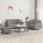 Preview: ARDEBO.de - 3-tlg. Sofagarnitur mit Kissen Taupe Stoff