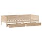 Preview: Tagesbett mit Schubladen 80x200 cm Massivholz Kiefer