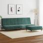 Preview: ARDEBO.de - Schlafsofa 2-Sitzer mit Fußhocker Dunkelgrün Samt