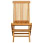 Preview: Gartenstühle mit Blauen Kissen 6 Stk. Massivholz Teak